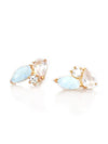 La Kaiser Rainbow Moonstone, Rose Quartz & Diamond Sweet Pea Studs