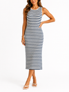 Le Lis White & Navy Striped Dress