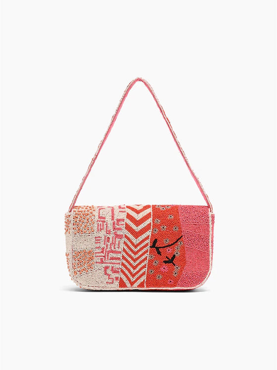 Coral Staud Dupe America & Beyond Tigerlily Beaded Shoulder Bag