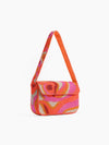 America & Beyond Golden Poppy Embellished Shoulder Bag Pink Orange Beaded Bag