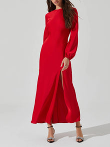  ASTR the Label Elyse Satin Maxi Dress in Red