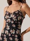 ASTR the Label Maeryn Sweetheart Ruffle Maxi Dress in Black Floral