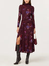 ASTR the Label Aubriella Dress in Dark Plum Multi