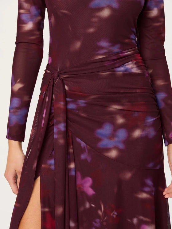 ASTR the Label Aubriella Dress in Dark Plum Multi