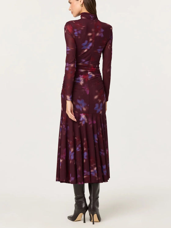Aubriella Dress in Dark Plum Multi