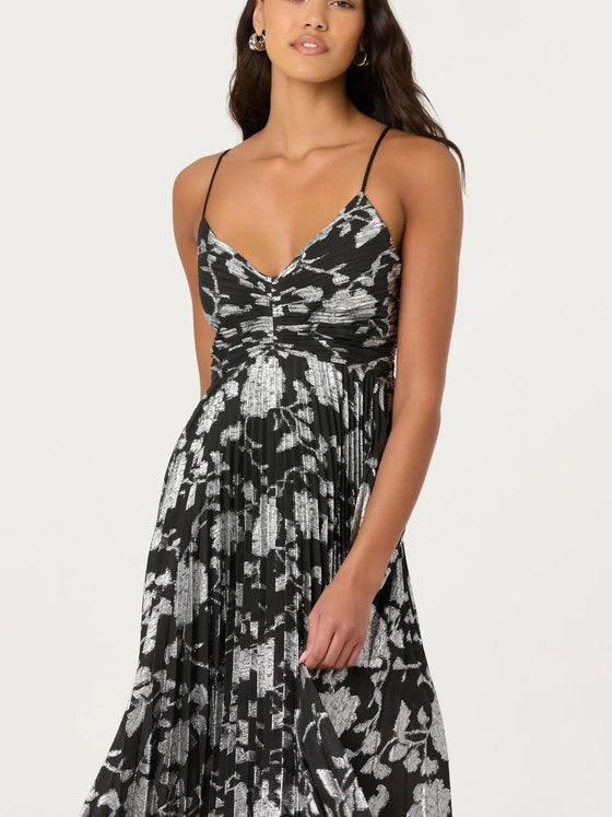 Saoirse Dress in Black Silver