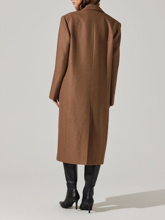 Walnut Brylee Longline Single Breasted Coat