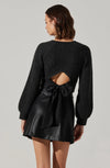 ASTR the Label Eila Sweater in Charcoal bow back