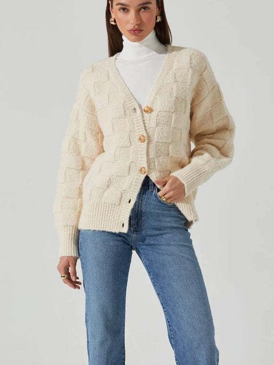 ASTR the Label Quinby Cardigan in Cream square