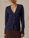 Faherty Brand Cotton Hemp Long Sleeve Top in Baritone Blue
