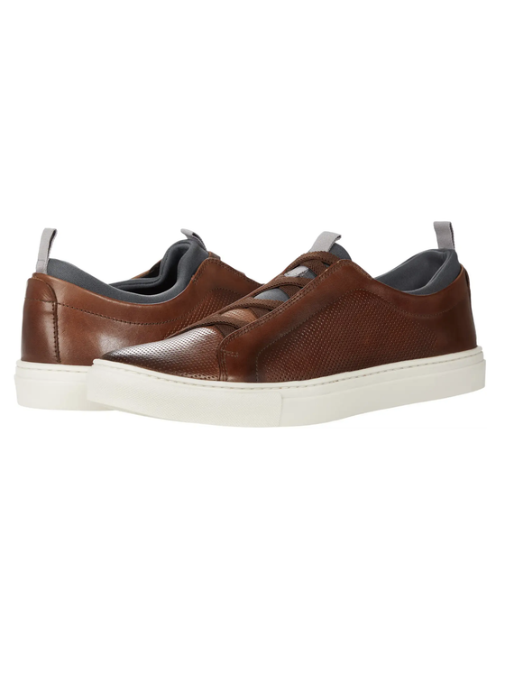 Beckett Hand-Finished Saddle Leather Sneaker in Whiskey