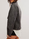 Blair Leather Jacket in Charcoal Combo