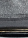 Prada Wallet On Chain Black Calf Leather Gold AA Saffiano Leather