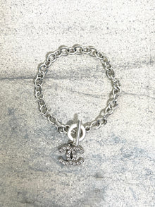  Winifred Design Small Silver Chain with Rhinestone CC Bracelet