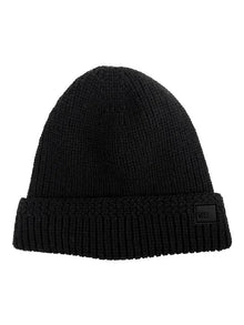  Dibi's Fur Lined Cable Knit Beanie in Black