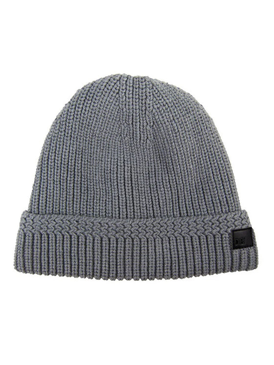 Dibi's Fur Lined Cable Knit Beanie in Gray