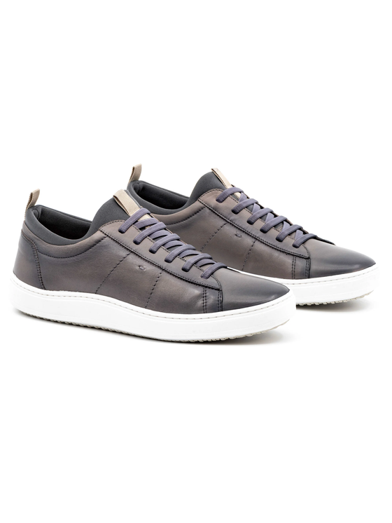 Cameron Hand Finished Sheep Skin Leather Sneaker in Slate