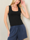 Butter Knit Scoop Neck Tank in black