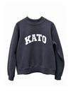 Kato Clothing Kato Cozy Mock Neck Sweatshirt in Navy