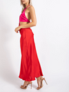 Edit by Nine Color Block Satin Cutout Mock Neck Maxi Dress in Pink