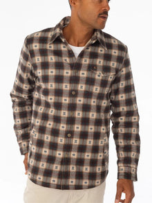  Criquet Sherpa Lined Shirt Jacket in Crockett Plaid