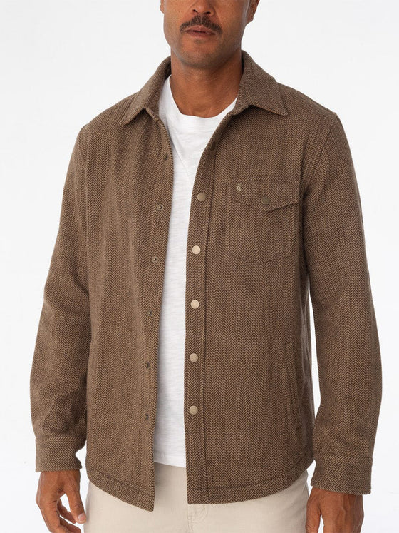 Criquet Herringbone Shacket in Camel