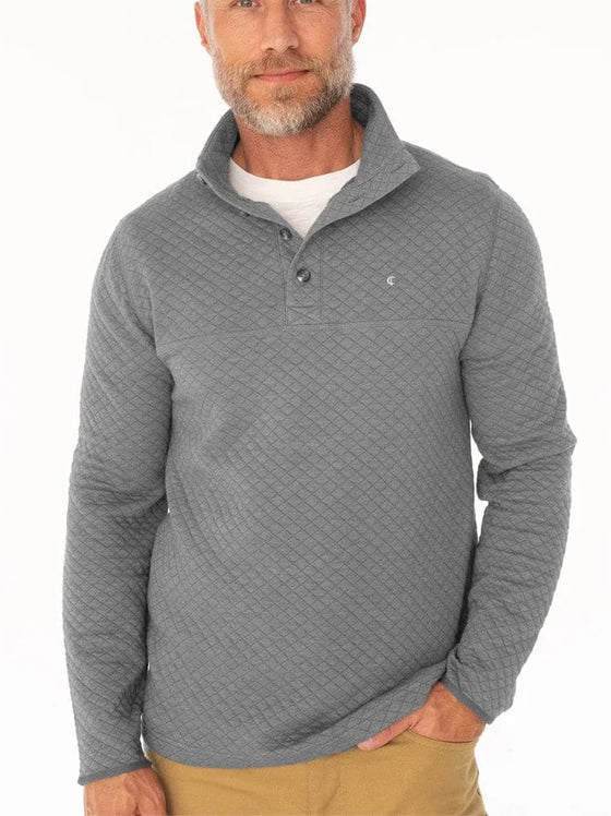 Criquet Quilted Pullover in Dark Heather gray