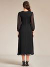 ever EMBER - Twist Knot Lotus Leaf Shimmering Evening Dress