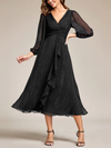 ever EMBER - Twist Knot Lotus Leaf Shimmering Evening Dress