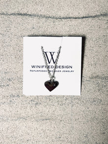  Winifred Design Dainty Sterling Silver 18" w/ Silver LV Heart Charm