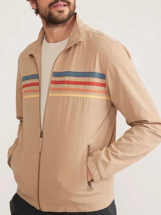 Marine Layer Freeman Stretch Twill Windbreaker in Tan