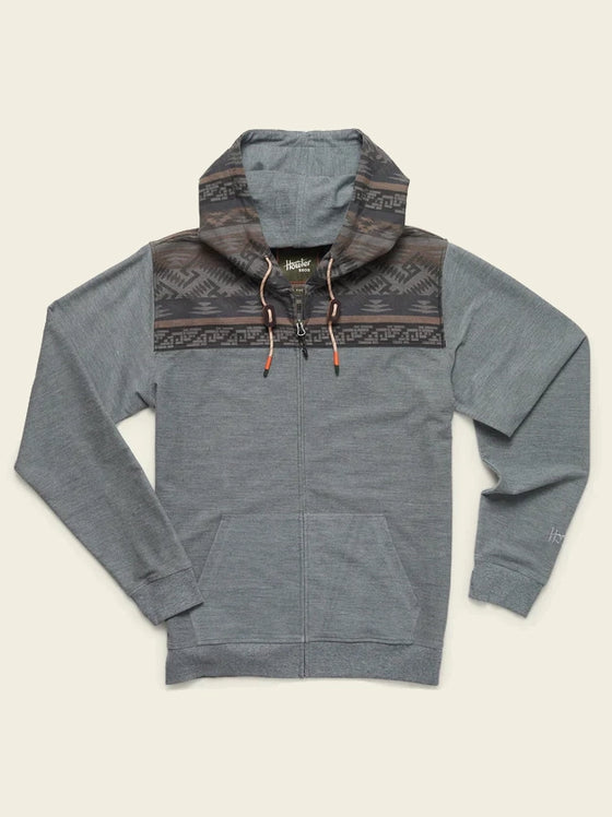 Howler Brothers Shaman Hoodie in Deep Grey Herrador Jacquard