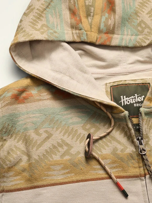 Howler Bros Shaman Hoodie in Oatmeal Herrador Jacquard