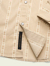 H Bar B Tech Longsleeve - Mosquero Stripe in Brown Rice