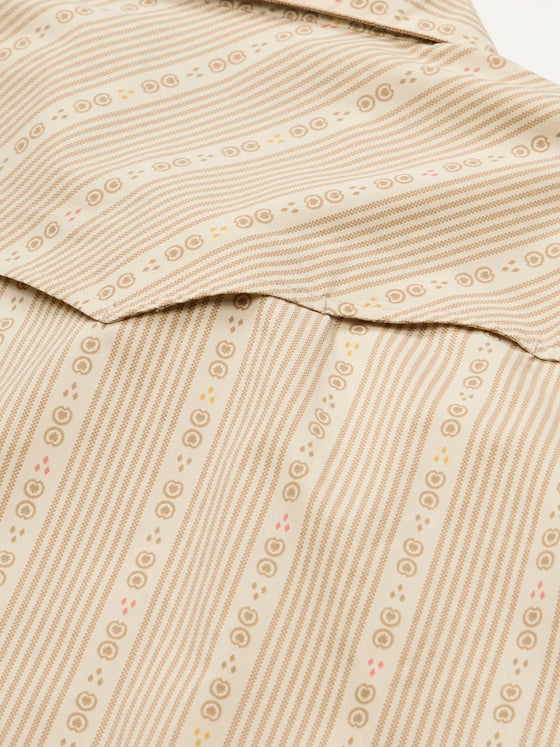 H Bar B Tech Longsleeve - Mosquero Stripe in Brown Rice