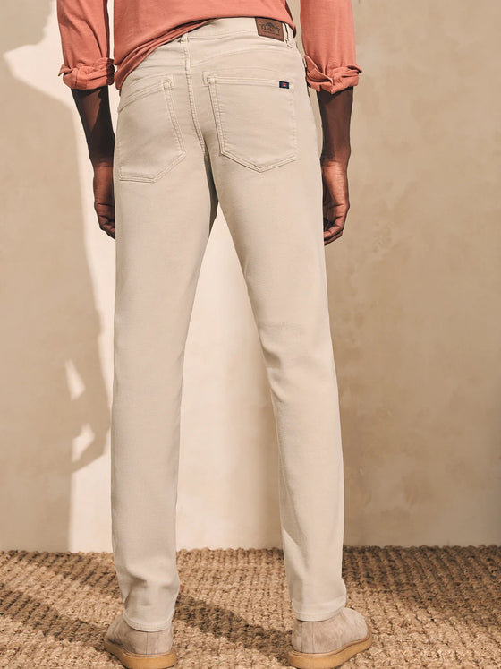 Faherty Brand Stretch Terry 5-Pocket Pant in stone