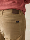 Faherty Brand Stretch Terry Corduroy 5 Pocket Pant in Barley tan