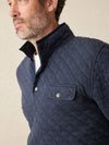 Faherty Brand Epic Quilted Fleece Pullover in navy melange
