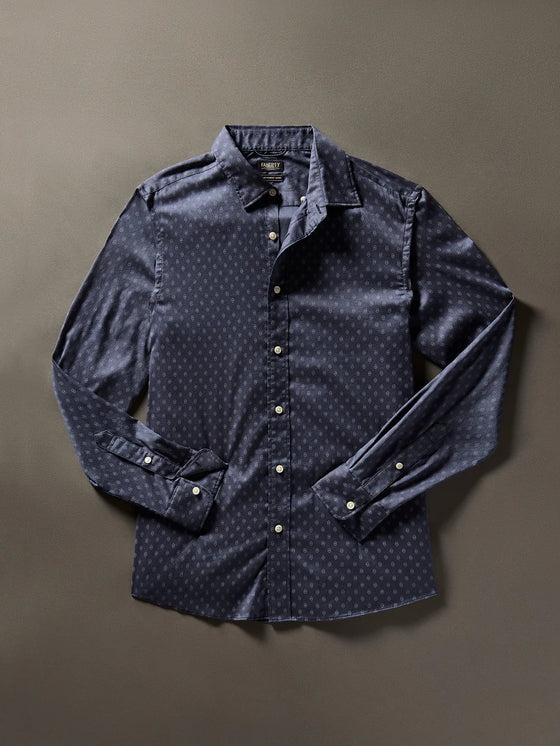 Faherty Brand The Movement Shirt in Navy Diamond Dusk