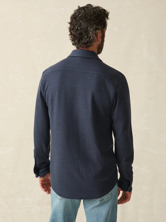 Faherty Brand Legend Sweater Shirt in Brighton Navy Twill