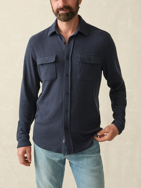 Faherty Brand Legend Sweater Shirt in Brighton Navy Twill