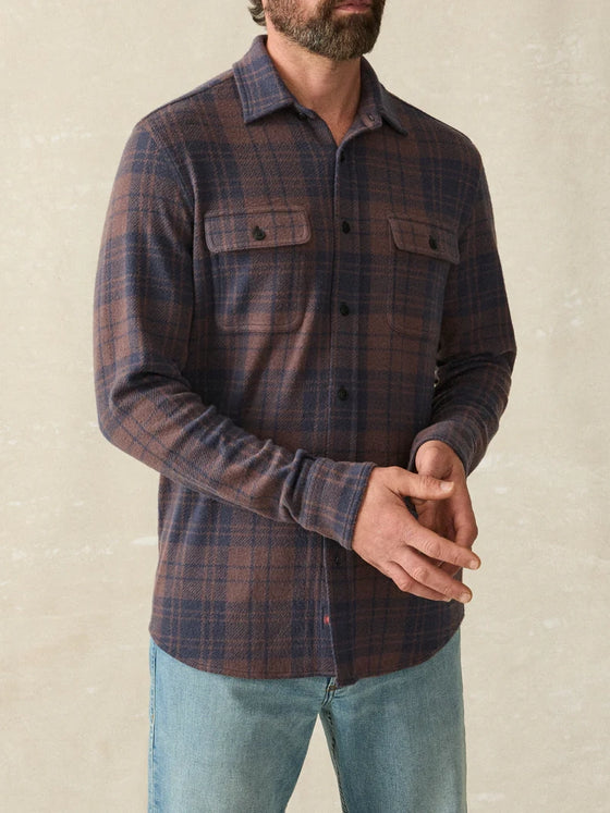 Faherty Brand Legend Sweater Shirt in Blue Mountain Plaid