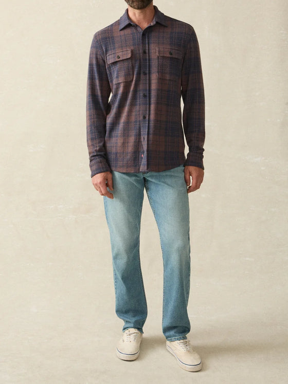 Faherty Brand Legend Sweater Shirt in Blue Mountain Plaid