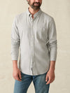 Faherty Brand Coastline Knit Shirt in Grey Heather Twill