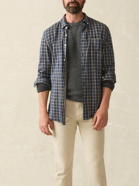 Faherty Brand Coastline Knit Shirt in Twilight Check