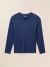 Faherty Brand Long-Sleeve Cloud Henley in Baltic Navy Heather