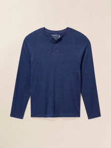  Faherty Brand Long-Sleeve Cloud Henley in Baltic Navy Heather