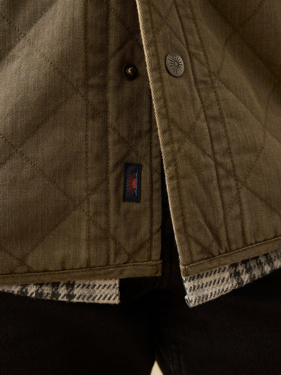 Faherty Doug Good Feather Reversible Bondi Jacket in Prairie Olive