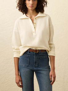  Faherty Brand Apres Waffle Henley in Coastal Cream