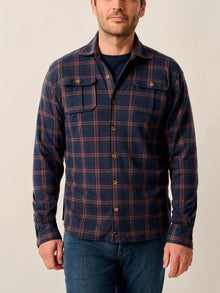  Judah Stretch Knit Flannel Lodge Shirt in Coffee